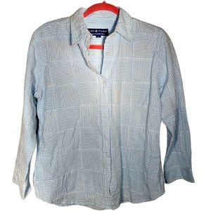 Cape Madras Blue and White Stripe Button Down Shirt